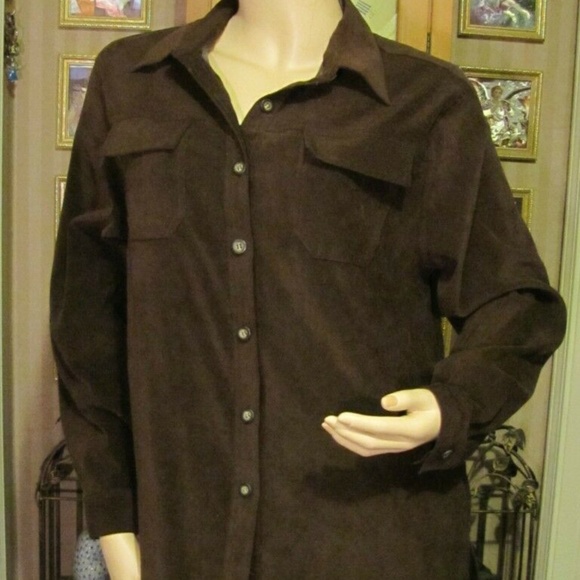 White Stag Brown Brushed Suede Look Jacket/Top M - Picture 1 of 5